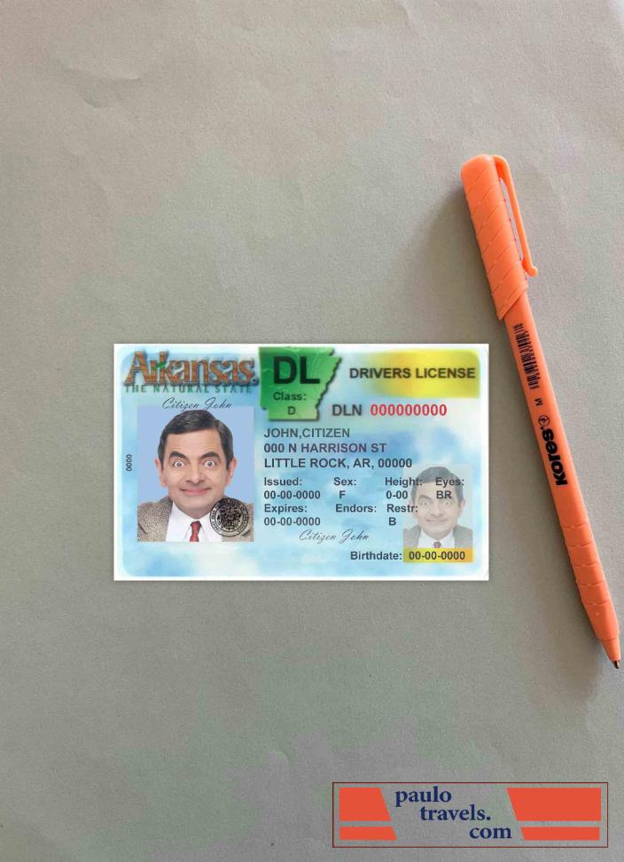 USA Arkansas DL version 2 (Front) photolook PSD template